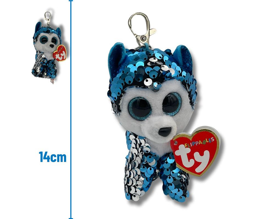 Ty Sequin Husky Plush Key Clip 