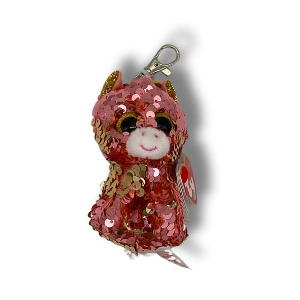 Ty Sunset Sequin Unicorn Plush Key Clip