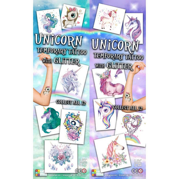 Unicorn with Glitter (x300) - Flat Pack Vending Tattoos