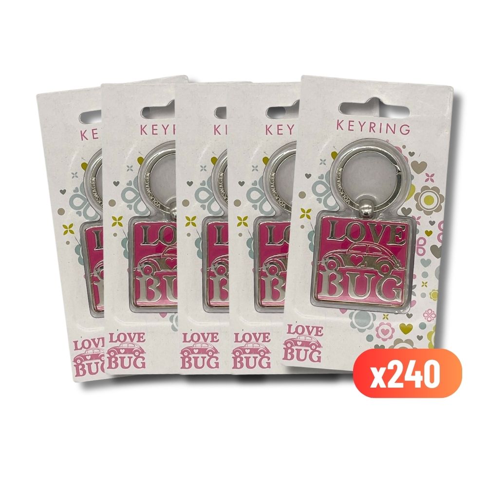 Volkswagen Keyring Love Bug Square Pink (x240)