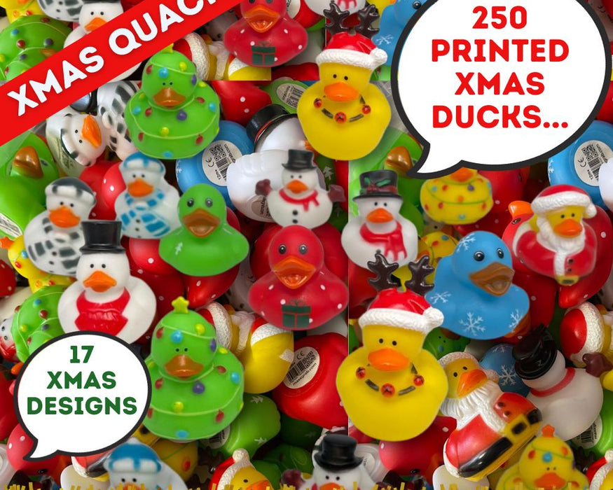 Printed Christmas Novelty Duck - 17 Assorted Xmas Designs (x 250)