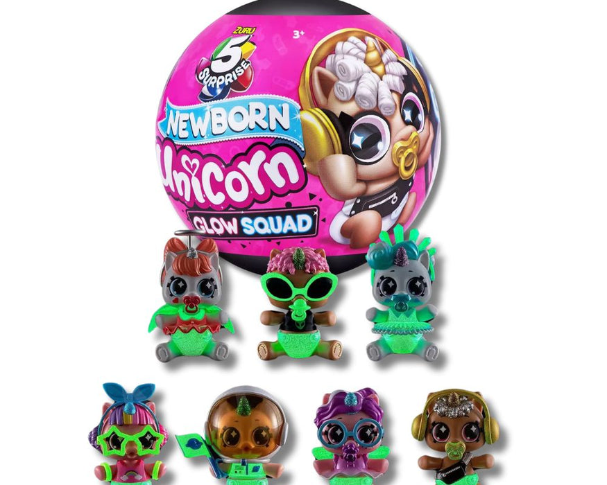 5 Surprise Newborn Unicorn Glow Squad Series 6 (X48) Zuru