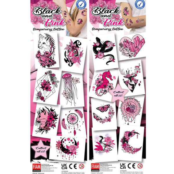 Black & Pink (x300) - Flat Pack Vending Tattoos