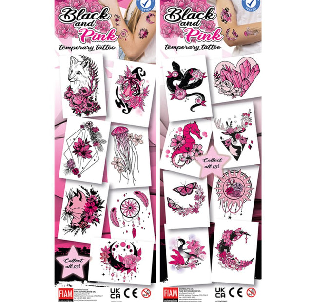 Black & Pink (x300) - Flat Pack Vending Tattoos