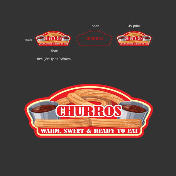 Neon Style LED Sign - Churros 110cm x 50cm WOW Factor