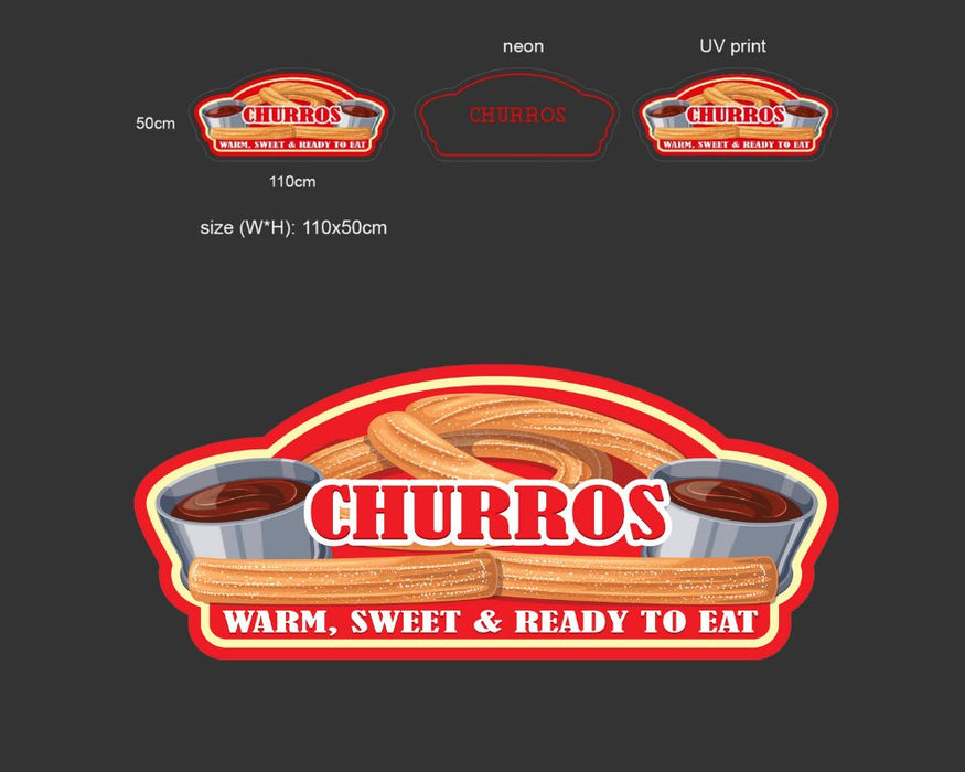 Neon Style LED Sign - Churros 110cm x 50cm WOW Factor