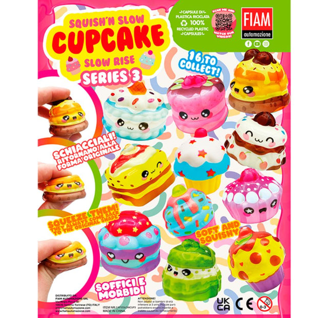 Squish' n Slow Cupcake Series 3 55mm (x500) Vending Prize Capsules