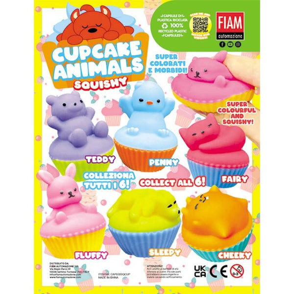 Cupcake Animals Squishy in 65mm novelty vending capsules.&nbsp;