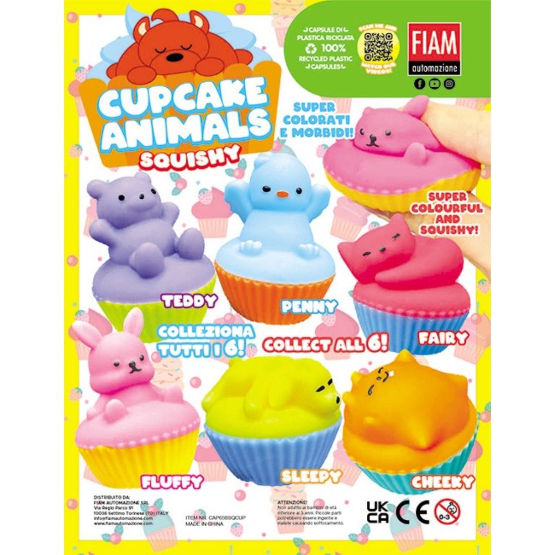 Cupcake Animals Squishy in 65mm novelty vending capsules.&nbsp;