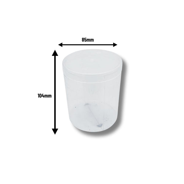 Clear Empty Cylindrical Container for Over the Edge - 1 piece 104mmx85mm