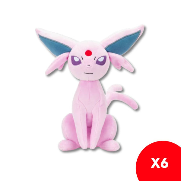Pokemon Espeon PKW4263 - 8 inch Size 2/3 Licensed Prize Plush Toy (x6)