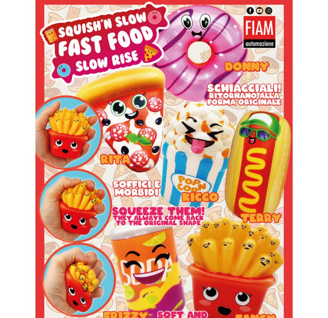 Squish ‘N Slow Fast Food (x100) 100mm Novelty Prize Vend Capsules