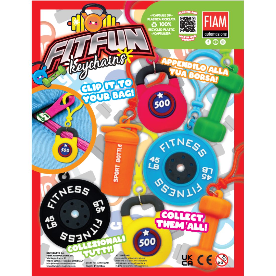 Fit Fun Keychains 55mm (x400) Vending Capsules