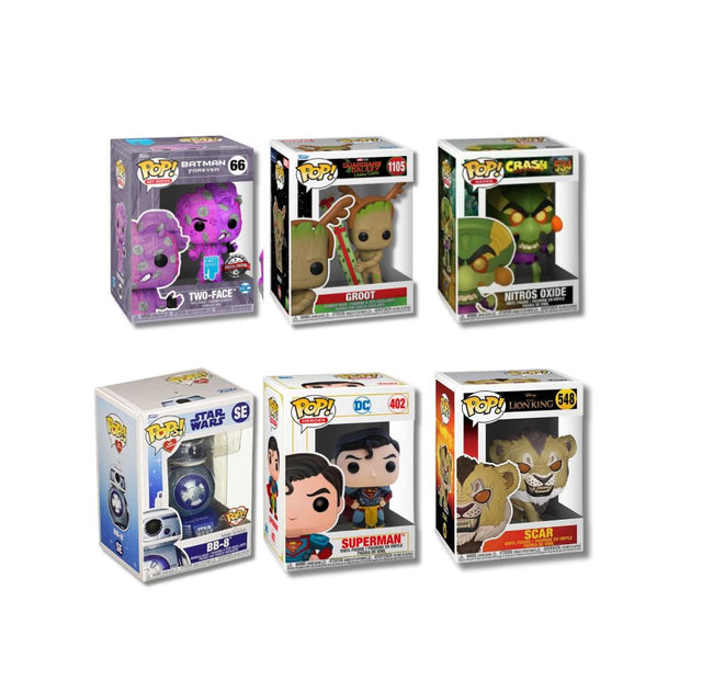 Pop! Vinyl Collectables in Boxes - 6 Figures Assorted by Funko - Mix 1