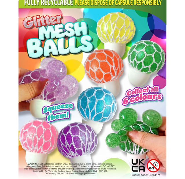 Glitter Mesh Balls (x300) 50mm Vending Prize Capsules