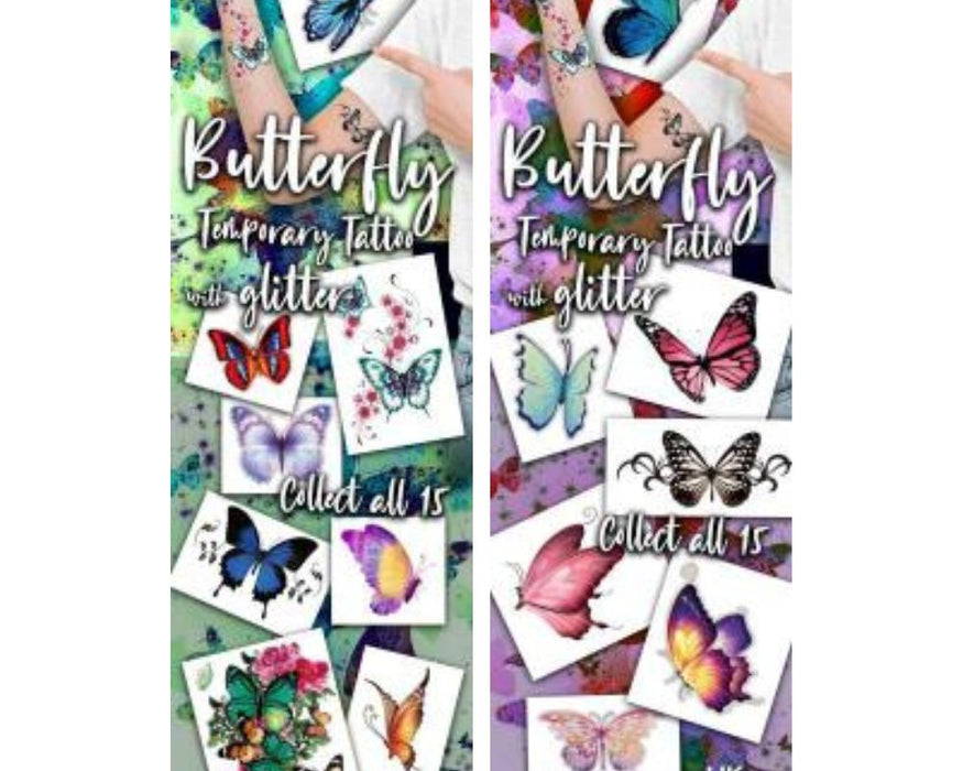 Butterfly with Glitter (x300) - Flat Pack Vending Tattoos