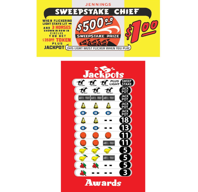 Jennings Sweepstake Chief artwork panel set $1 Variant Arcade Recreation