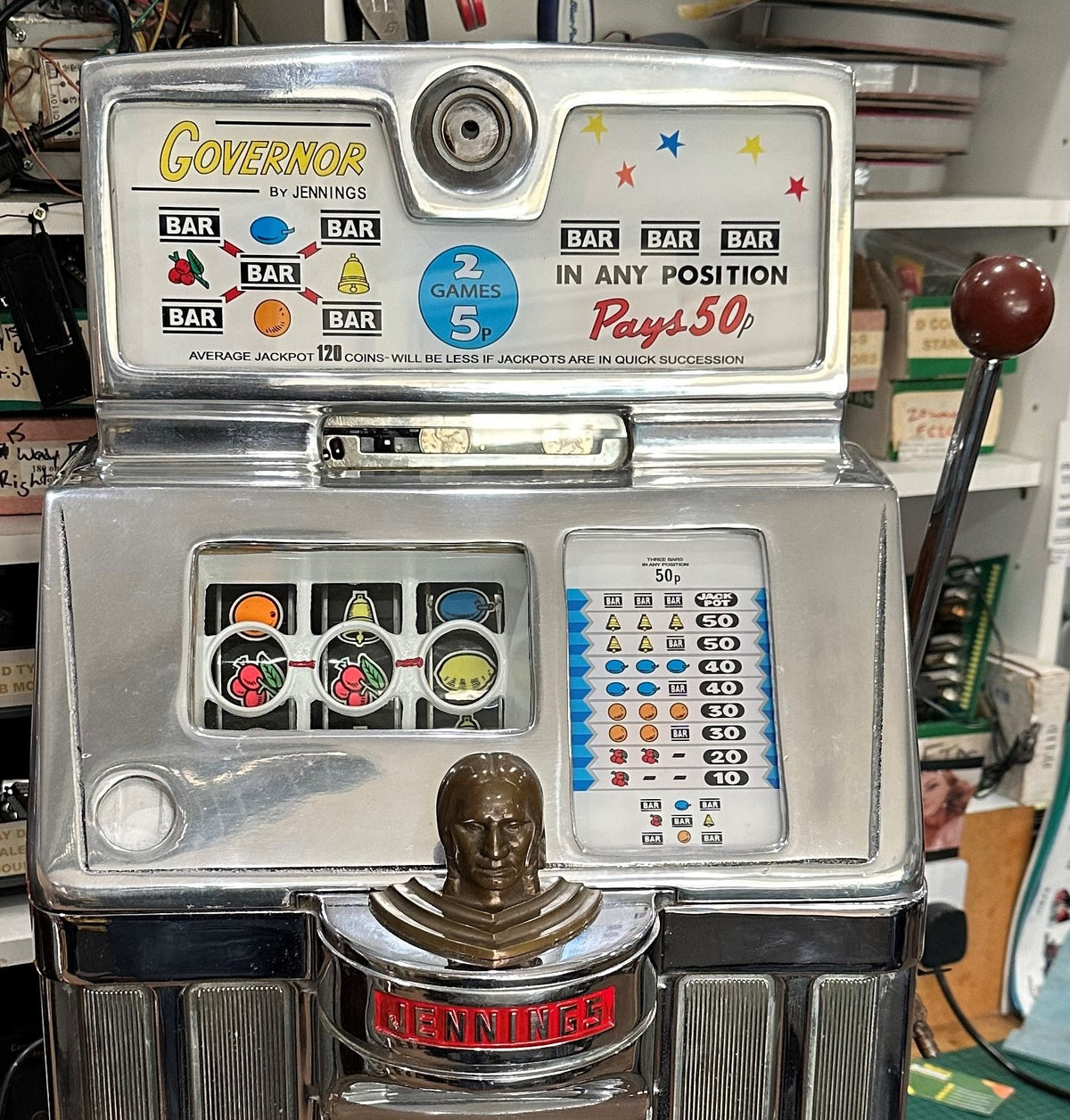 Jennings Governor Recreation One Armed Bandit Artwork Kit in White - Retro Spares