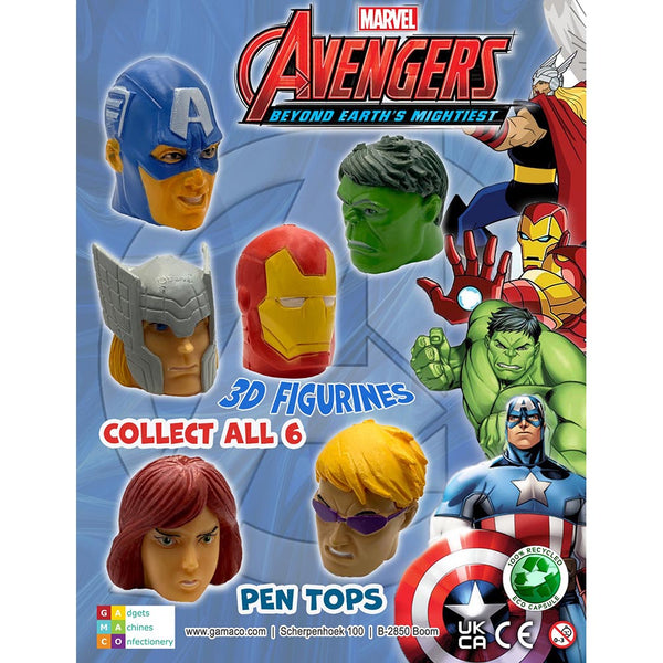 Avengers Beyond Earth's Mightiest 3D Figurines Pen Tops (x500) 50mm Capsules