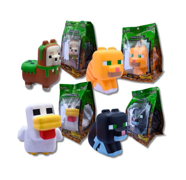 Minecraft Squishme Mix - Tuxedo, Llama, Chicken and Tabby (x16)