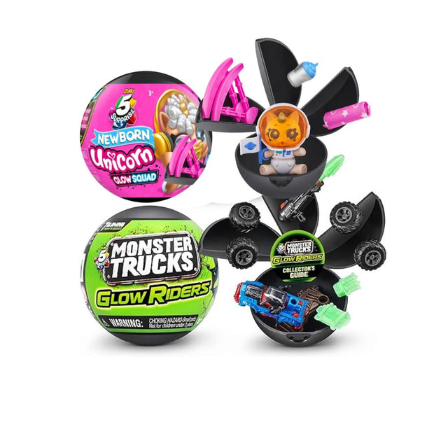 Mini Brands Mix Monster Truck Glow Riders and  New Born Unicorn Glow Squad (x 48)