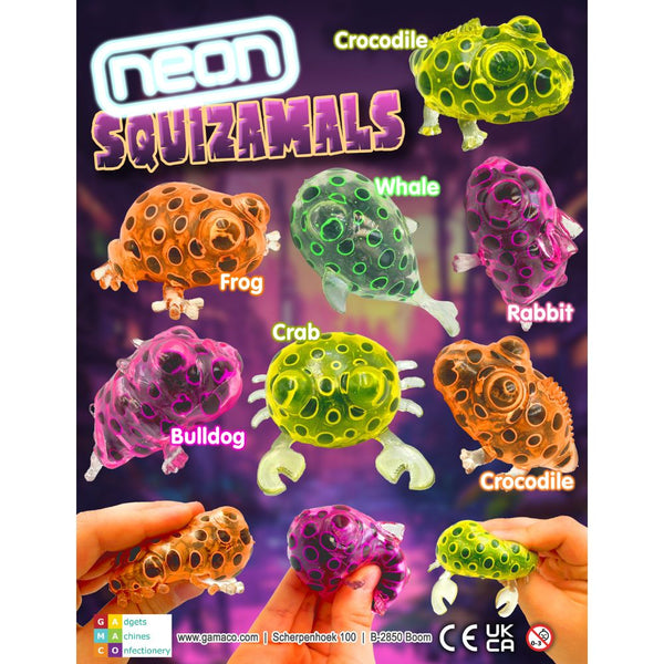 Neon Squizamals in a 50mm Capsule.