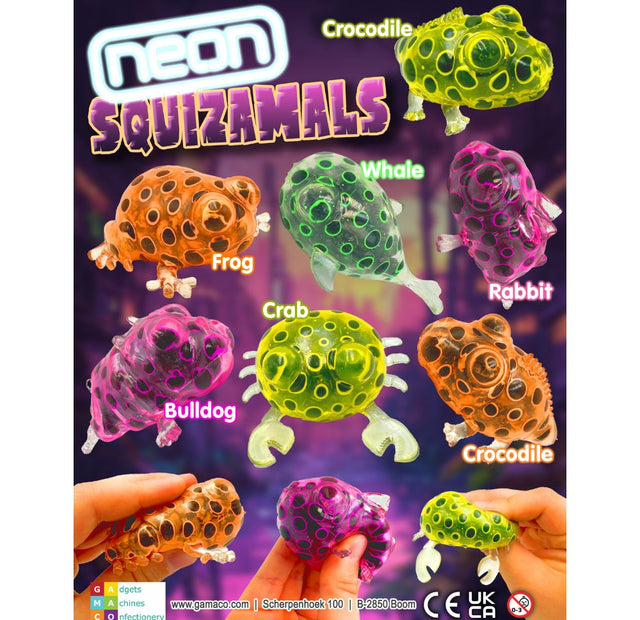 Neon Squizamals in a 50mm Capsule.