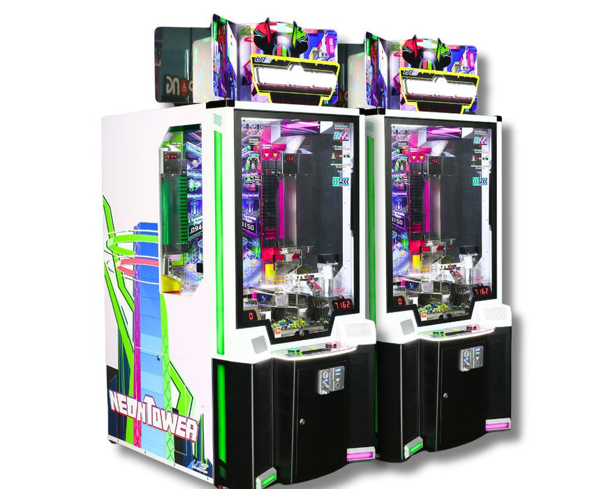 UNIS Neon Tower Twin - A Modern Twist on the Coin Pusher