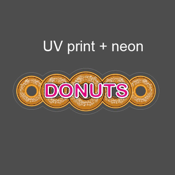 Neon Style LED Sign - Donuts Design 117cm x 37cm WOW Factor