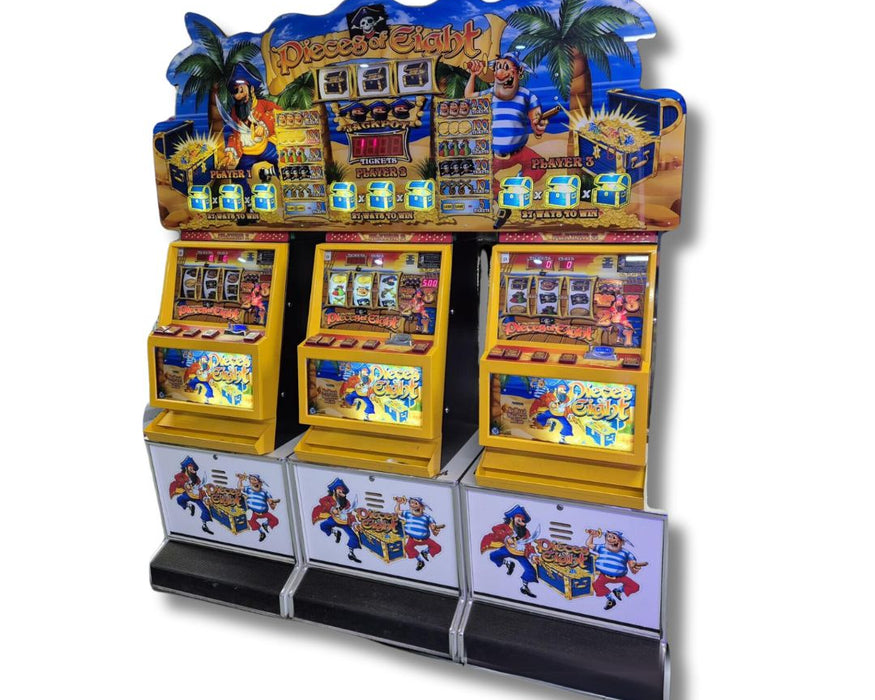 Used Pieces of Eight 3 Player Arcade Slot Machine