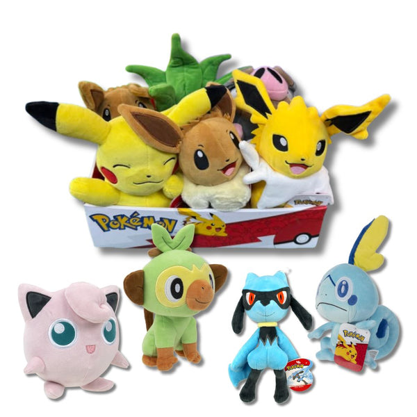 Pokemon 8 inch Assorted Size 2/3 - Licensed Prize Plush Toy (x6)