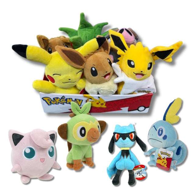 Pokemon 8 inch Assorted Size 2/3 - Licensed Prize Plush Toy (x6)