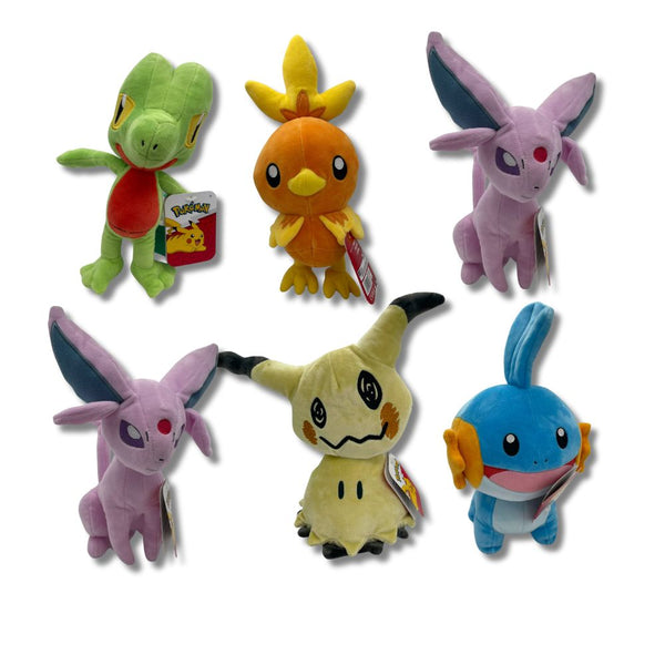 Pokemon 8 inch Assorted Size 2/3 - Licensed Prize Plush Toy (x6)