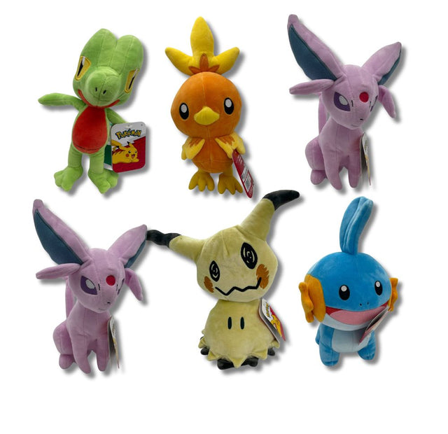 Pokemon 8 inch Assorted Size 2/3 - Licensed Prize Plush Toy (x6)