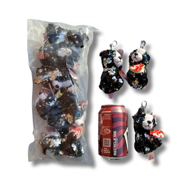 Ty Porsha Black Sequin Dog Key Clip (x24)