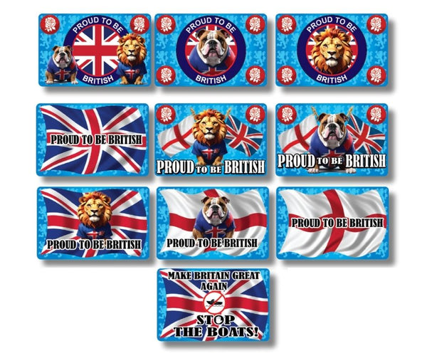 2p Machine Proud To Be British plastic cards (x250) Great for Pusher Prizes