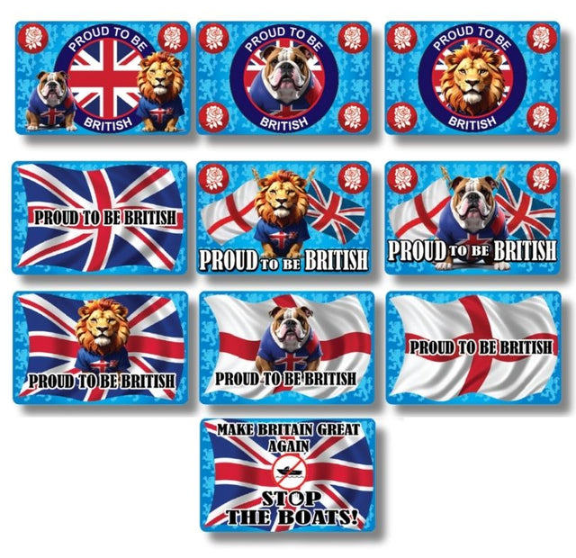 2p Machine Proud To Be British plastic cards (x250) Great for Pusher Prizes