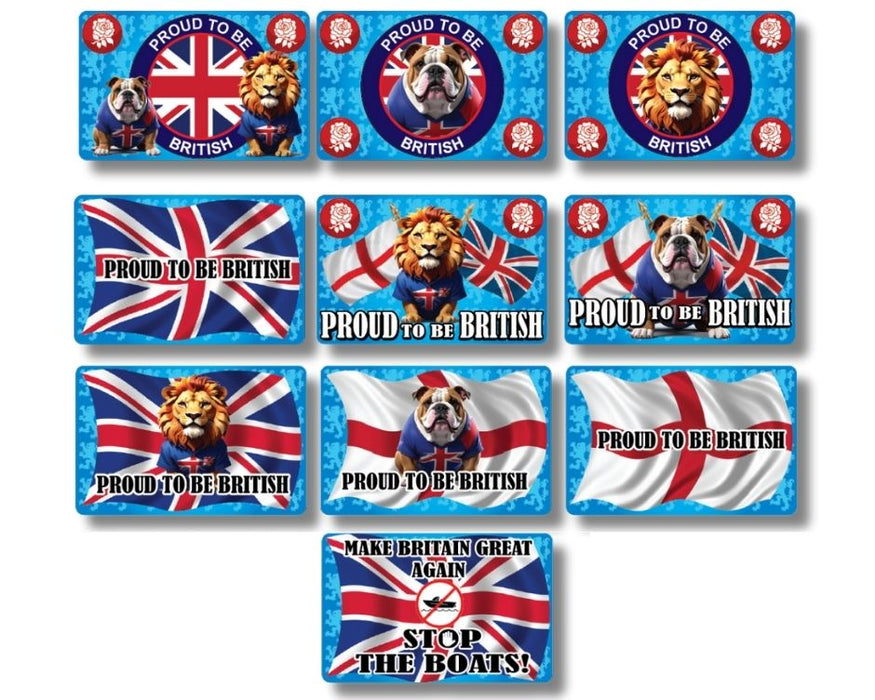2p Machine Proud To Be British plastic cards (x250) Great for Pusher Prizes