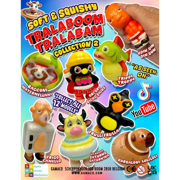 Soft & Squishy Tralaboom Tralabam contained in a 90mm prize vend capsule.