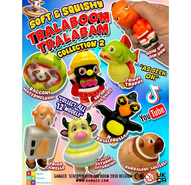 Soft &amp; Squishy Tralaboom Tralabam contained in a 90mm prize vend capsule.