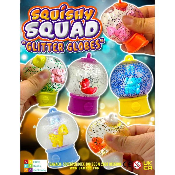 Squishy Squad Glitter Globes (x500) 50mm vending capsules