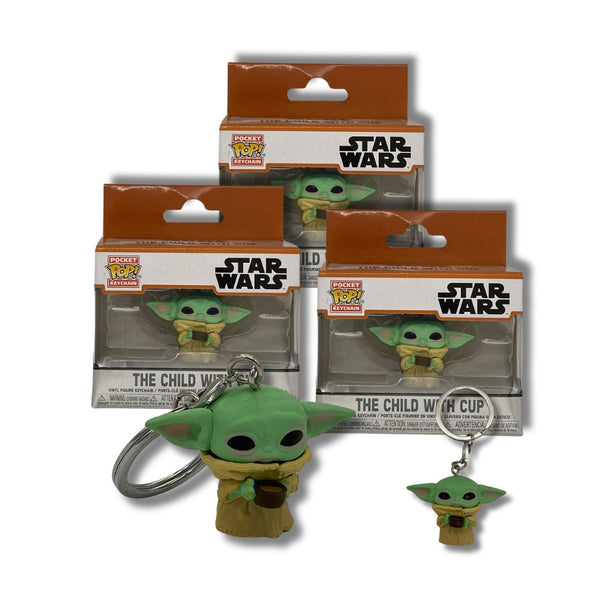 Funko Pop! Keychain Star Wars - the Mandalorian the Child With Cup Keyring (x12)