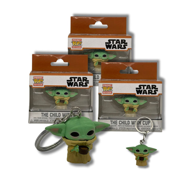 Funko Pop! Keychain Star Wars - the Mandalorian the Child With Cup Keyring (x12)