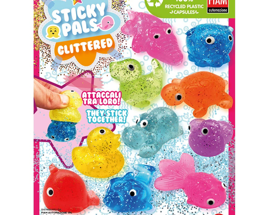 Sticky Pals Glittered (x225) 50mm Vending Prize Capsules