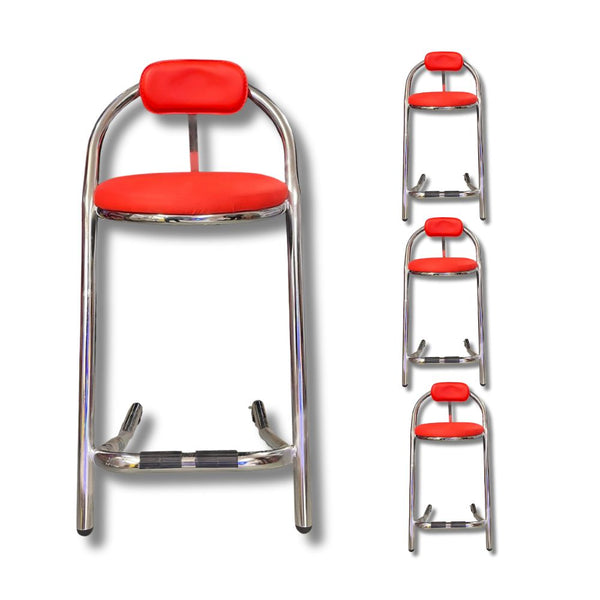 Arcade Stools set of 4 in Red - New by Seconds