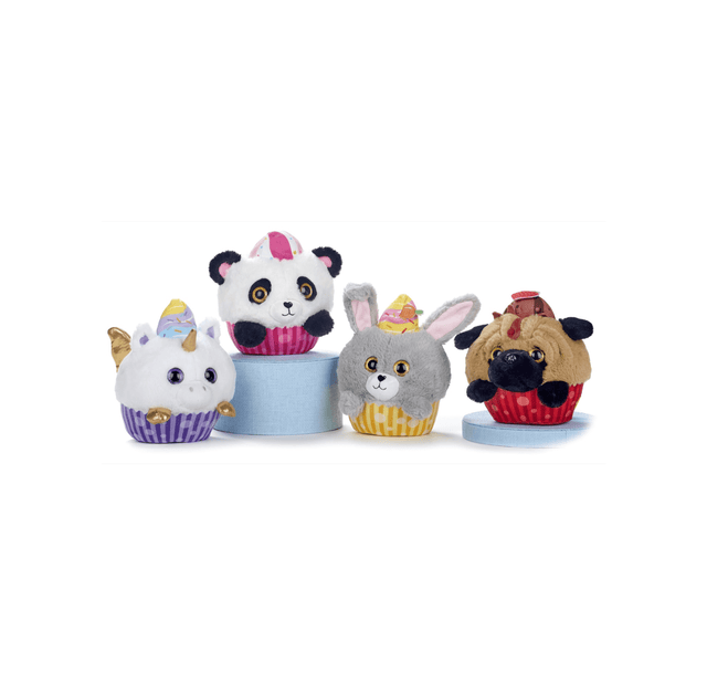 Animal Cupcakes - 7" / Size 3 - Assorted Licensed Prize Plush Toy (x48) - Maxx Grab