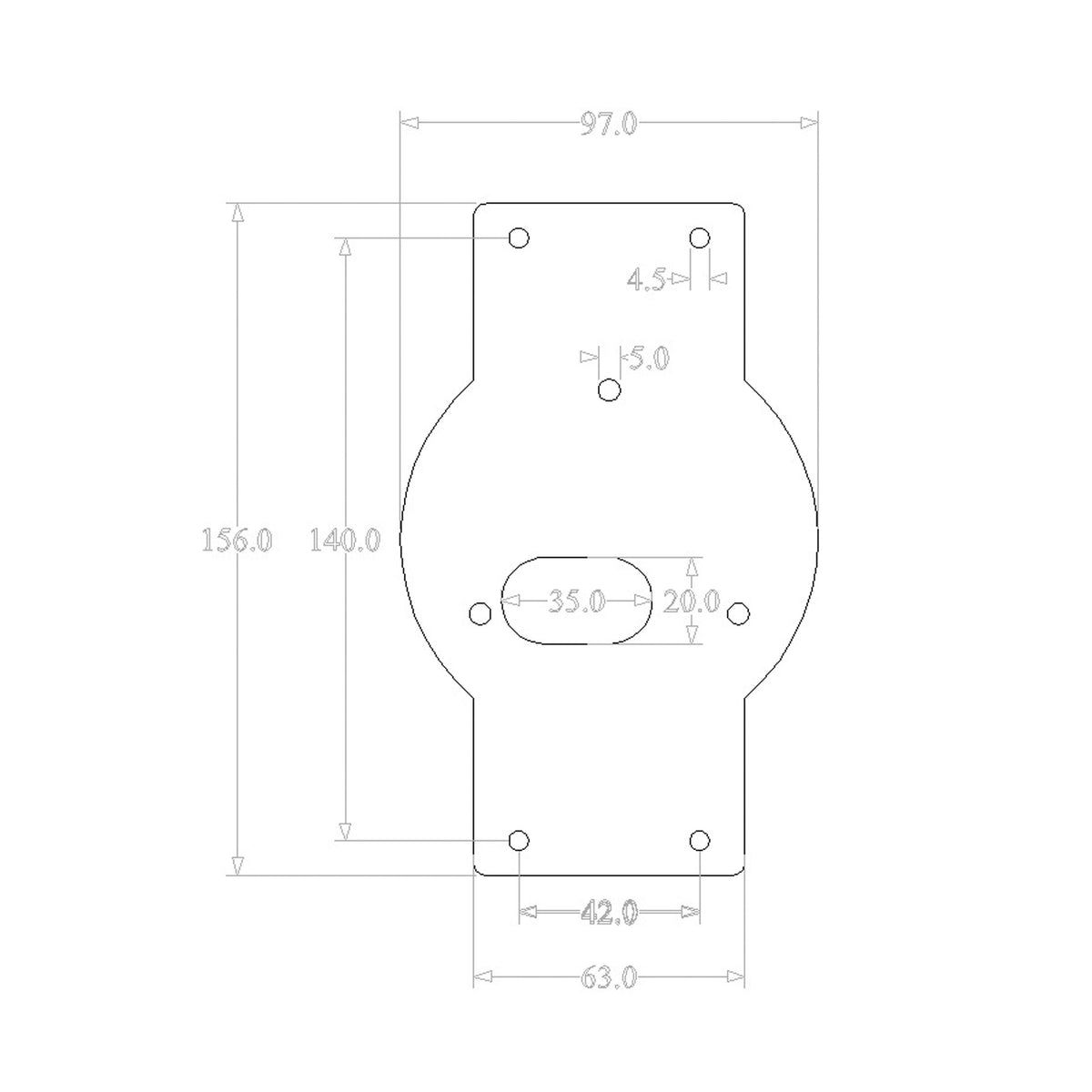 Spec for 155mm brushed stainless steel front faceplate specifically made for the Nayax Onyx