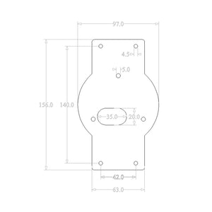 Spec for 155mm brushed stainless steel front faceplate specifically made for the Nayax Onyx