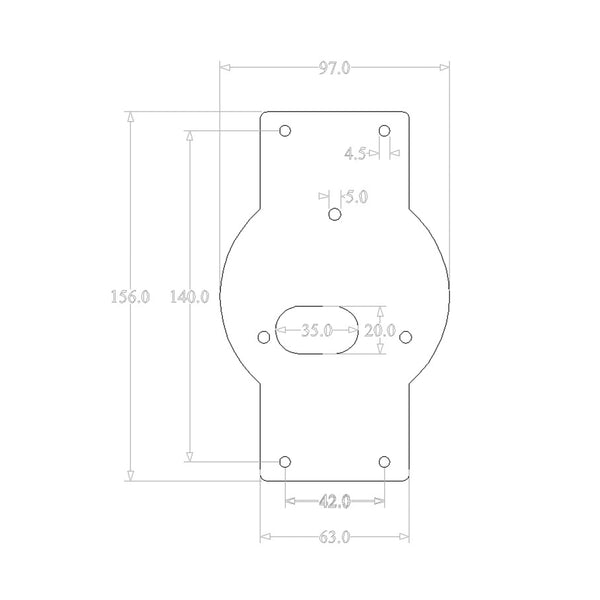 Spec for 155mm brushed stainless steel front faceplate specifically made for the Nayax Onyx