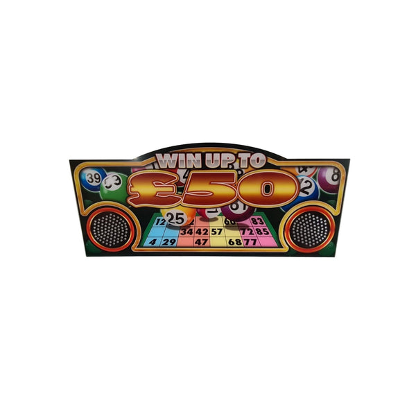 Skill Ball Deluxe / Bingo Replacement Artwork Top Flash Header - Maxx Grab